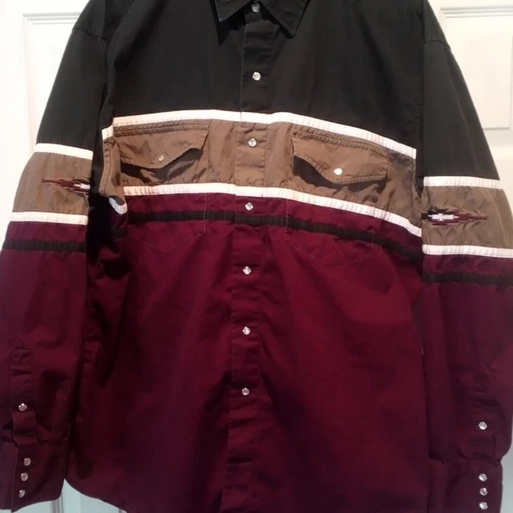 Vintage Express Rider Men's Western XL Pearl-Snap Shirt